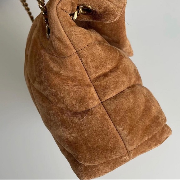 ❤️SOLD❤️ Yves Saint Laurent AUTHENTIC PUFFER SMALL CHAIN BAG IN QUILTED SUEDE - Picture 6 of 8